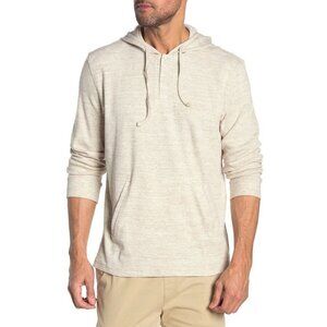 Onia Julian Henley Hoodie Pullover Sweater Stone Beige XL